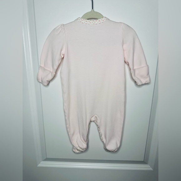Ralph Lauren Light Pink Baby Girl Floral Trim Footie Pajamas Size 3M - Picture 6 of 6